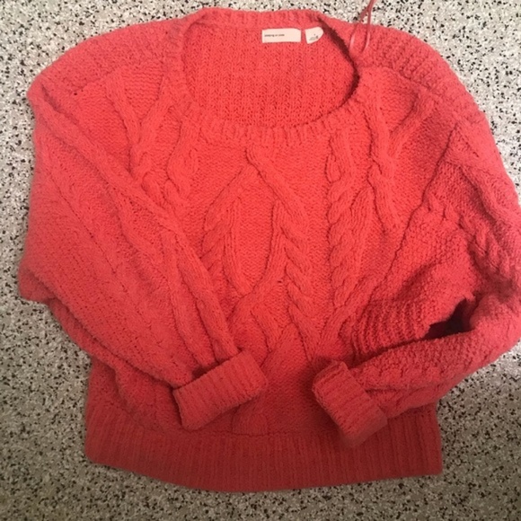 Anthropologie bright pinkish orange coral sweater - Picture 3 of 5